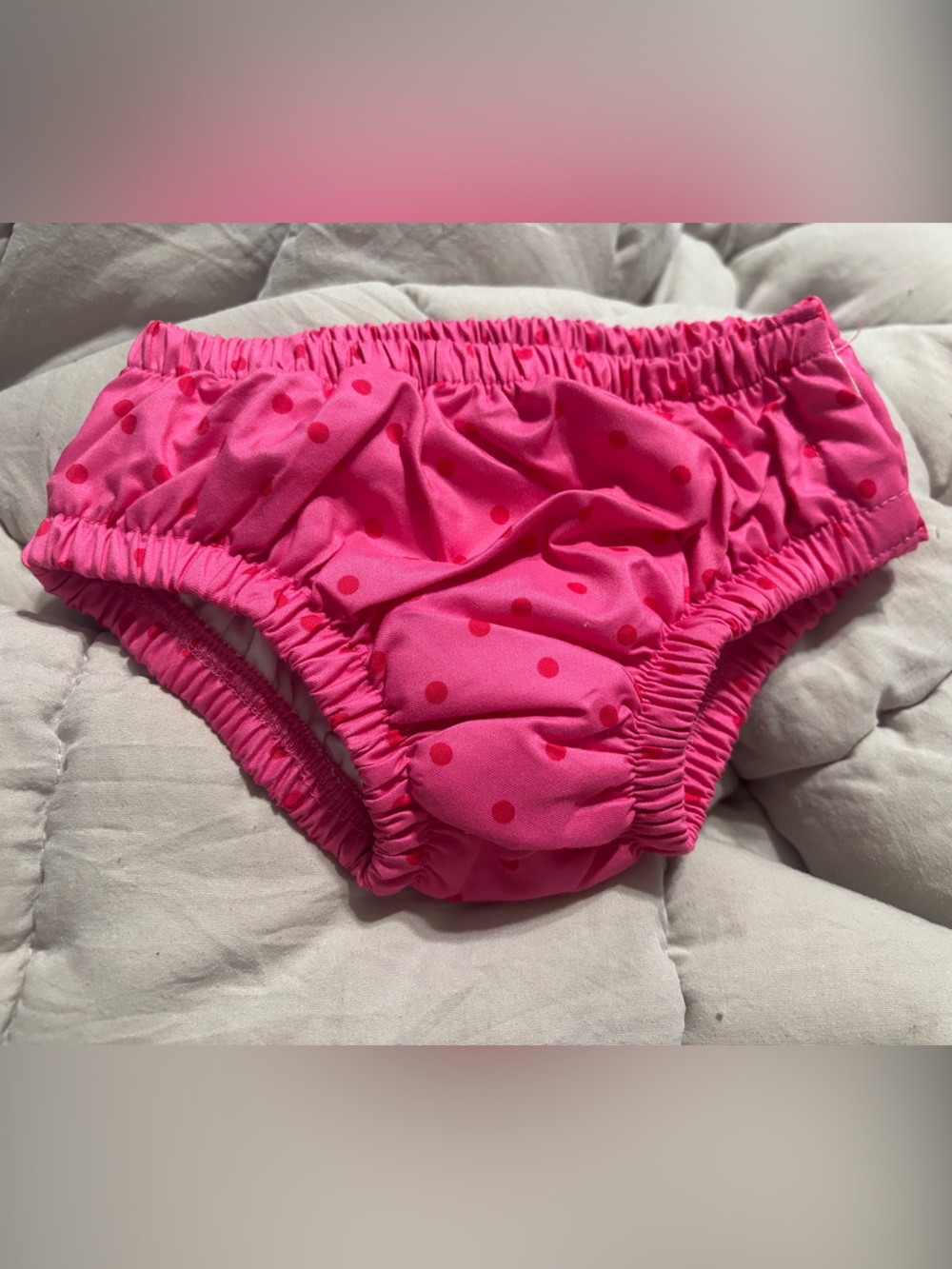 wonder nation Hot Pink Polka Dot Swim Diaper Cover
